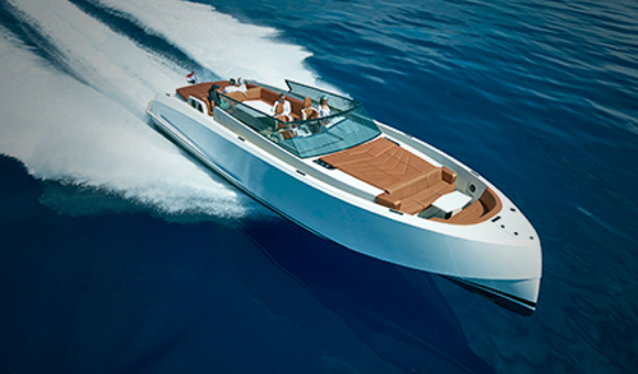 The Vanquish in the water