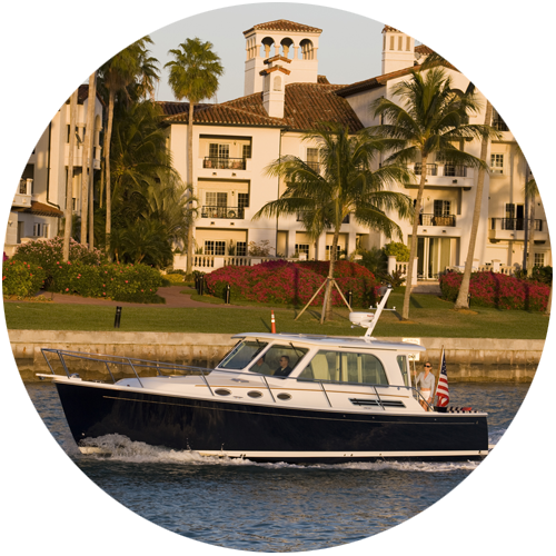 Back Cove 37 on open water with cummins marine onan generator