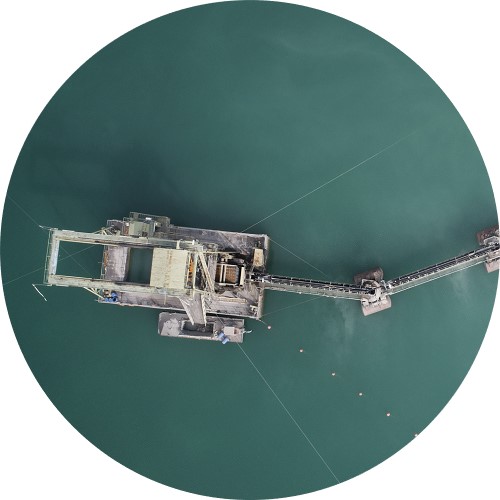 dredging boat in water