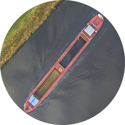 boat on inland waterway