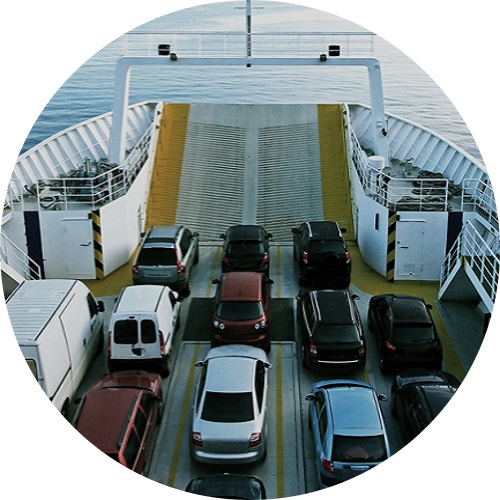 Ferry boat loaded with vehicles