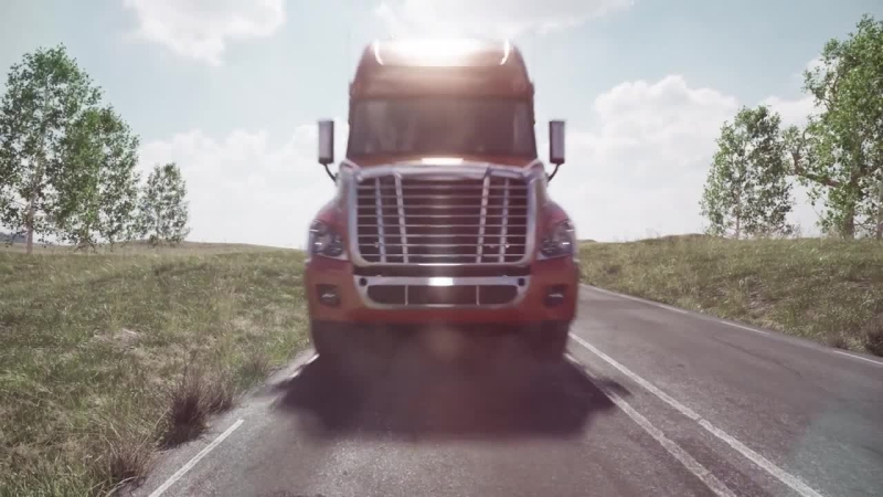 front of truck on road