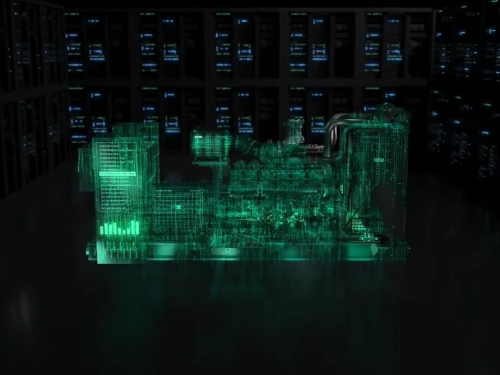 Centum Series Generator with a digital outline in computer room