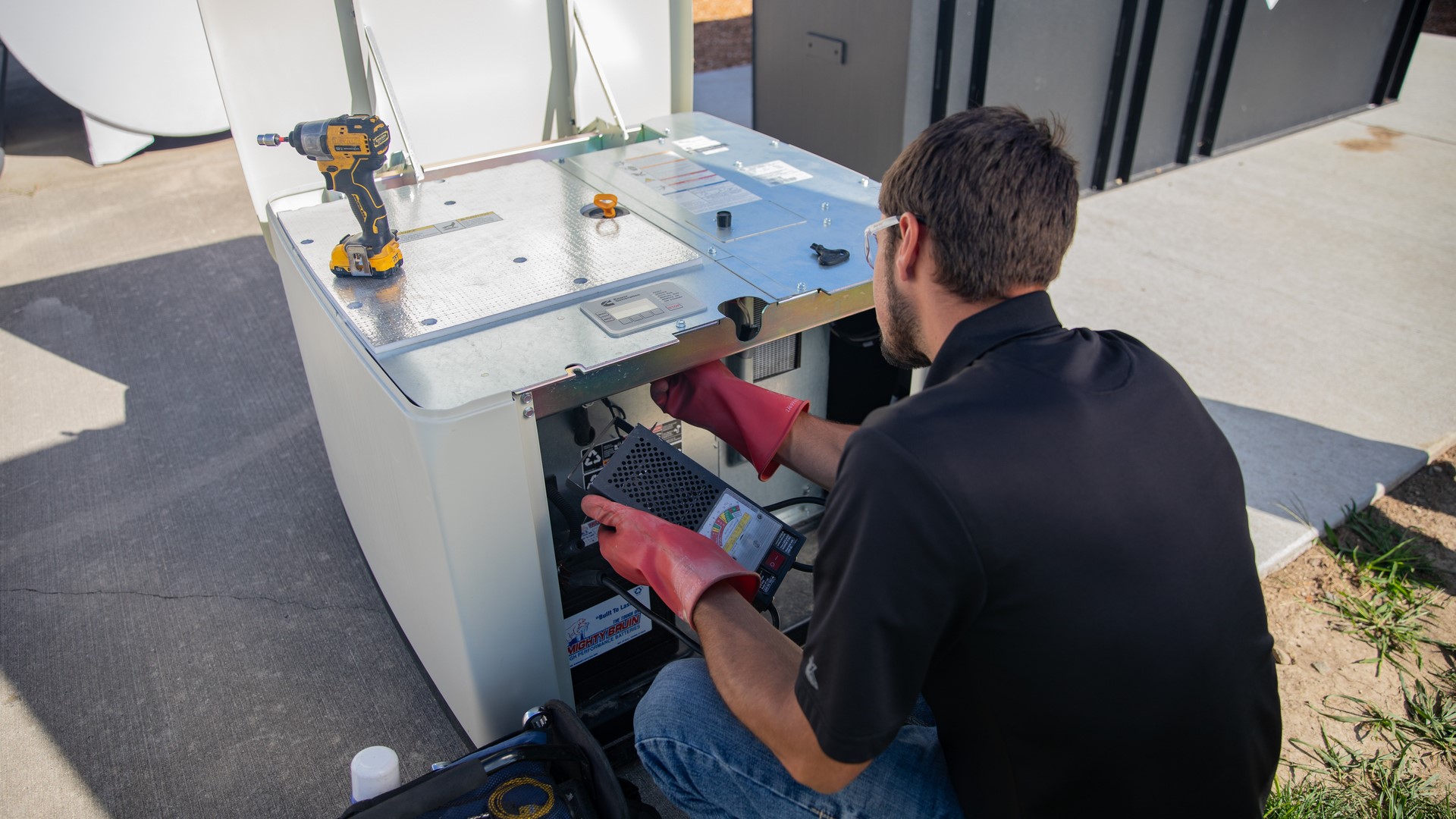 Someone working on a cummins power generation product