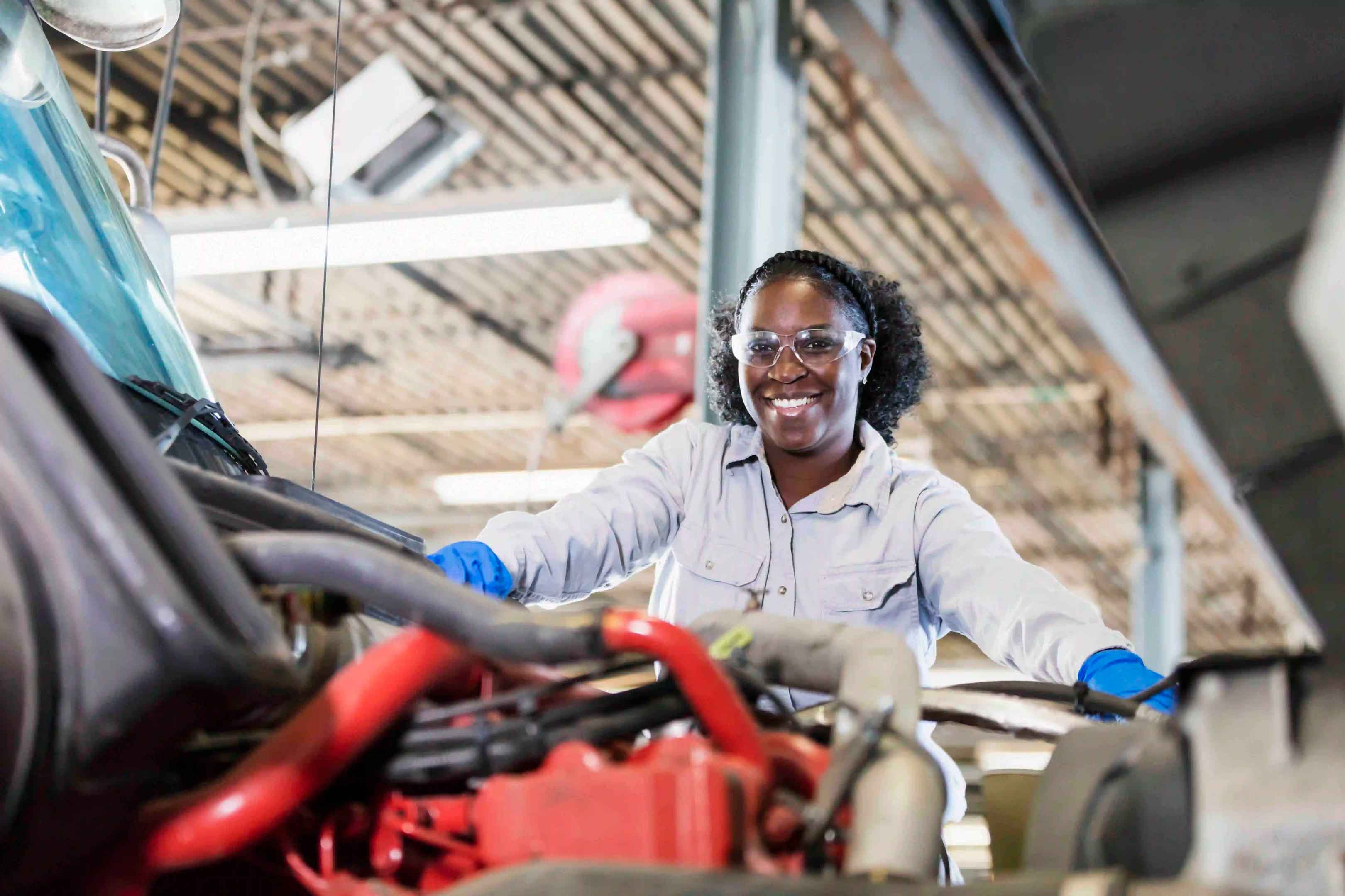 Woman working in manufacturing 