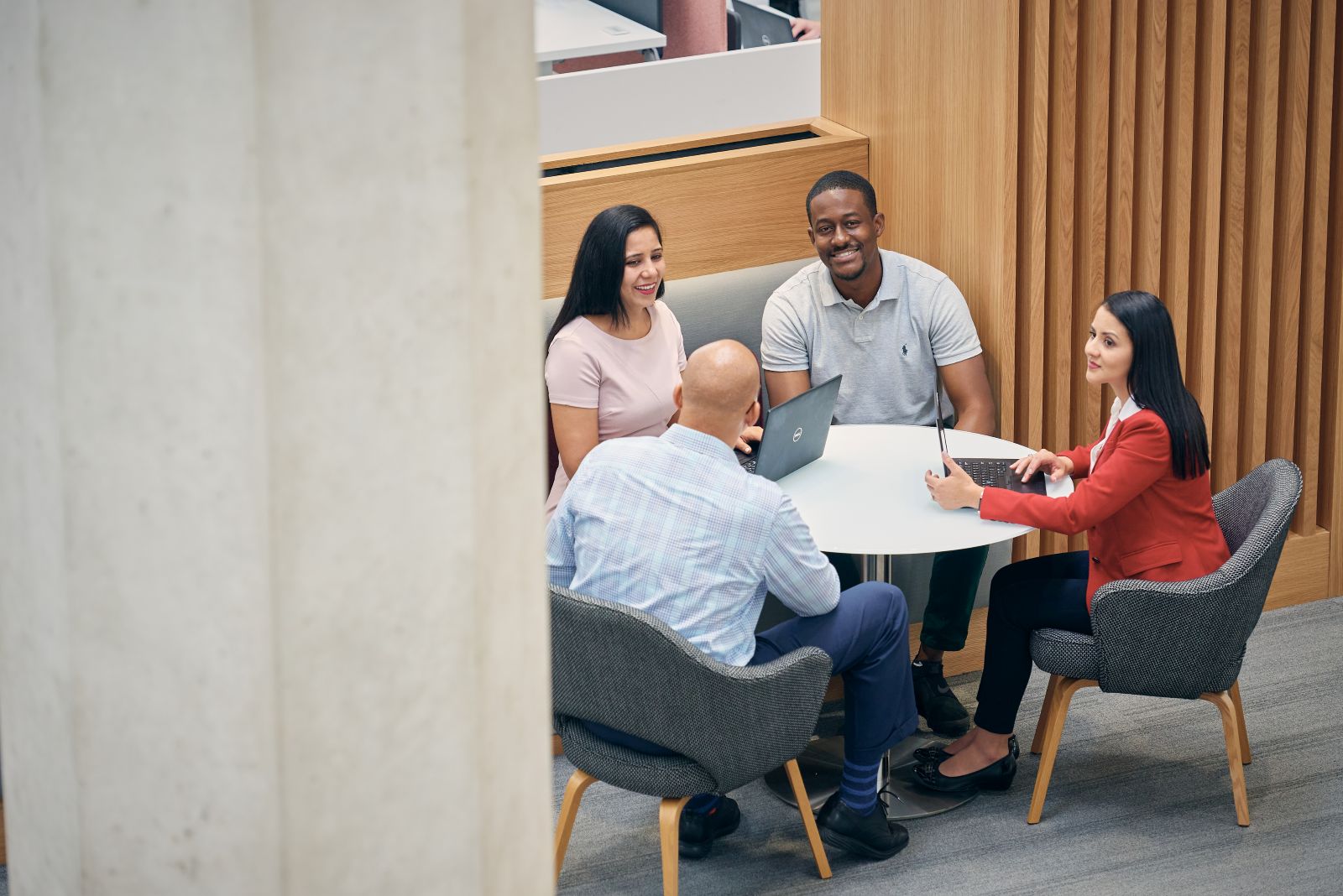 employees sitting around table