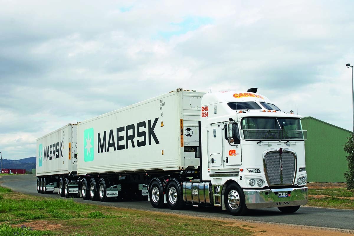 semi driving on the road