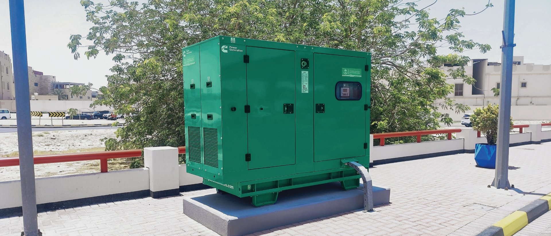 generator outside petrol station