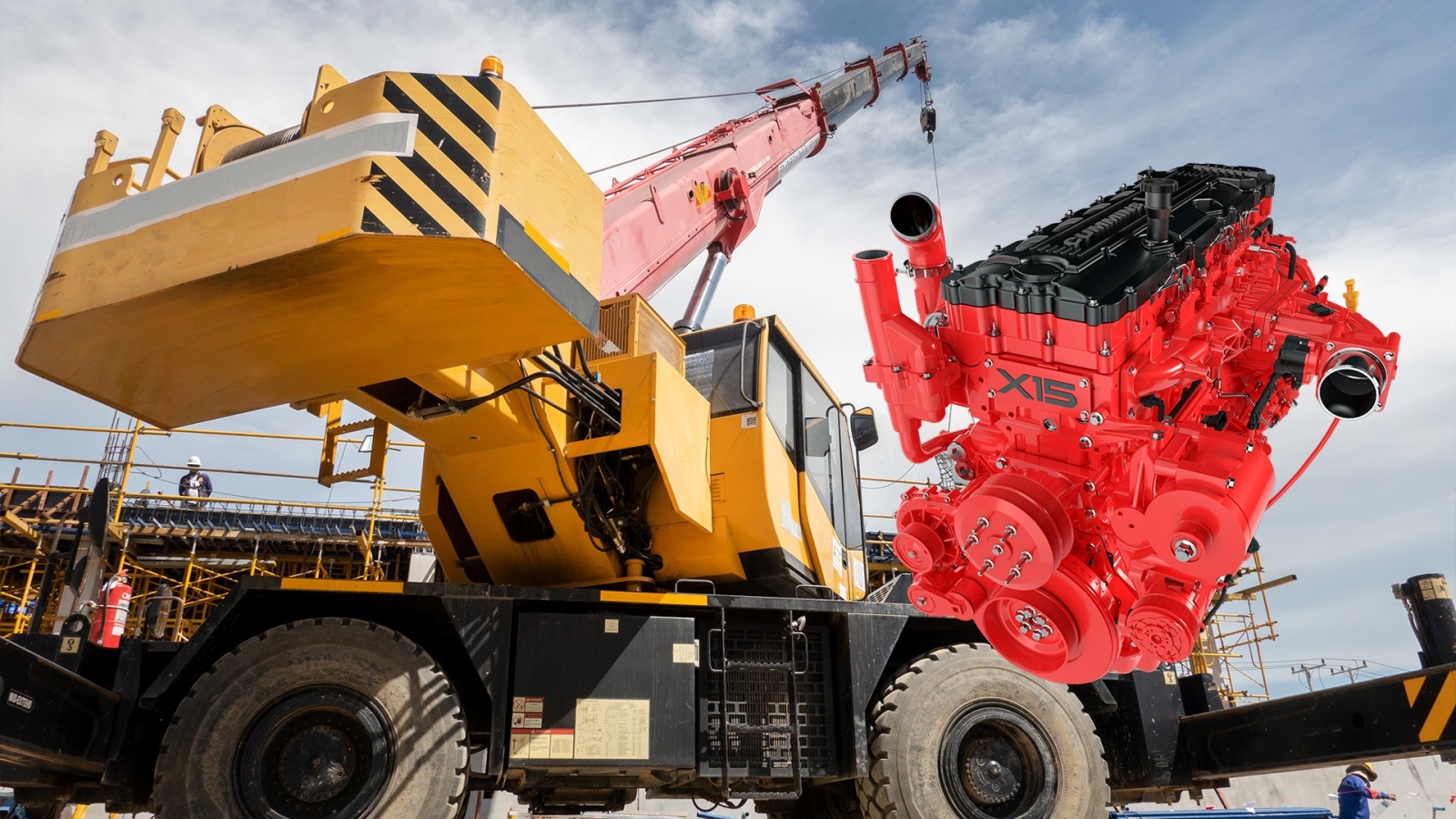 x15 engine with construction equipment