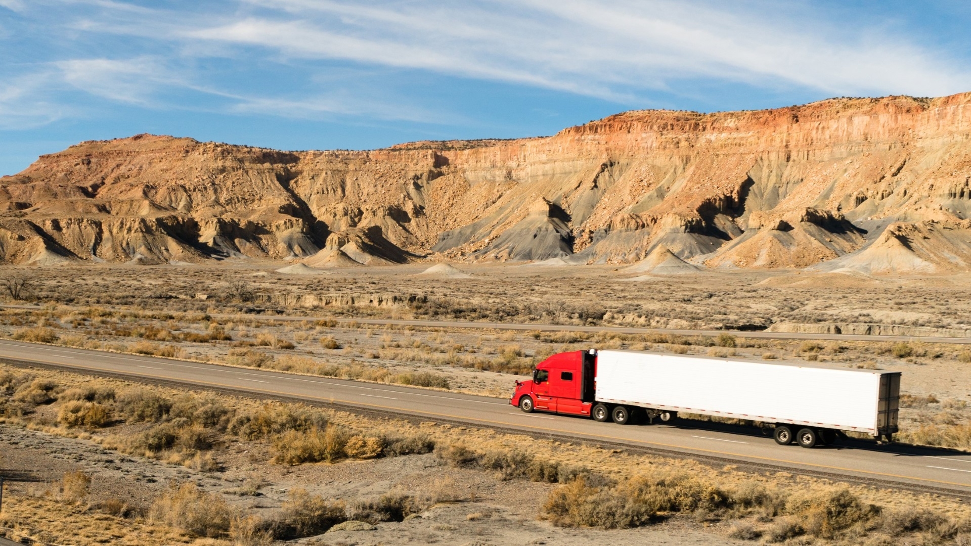 Truck driving in the desert
