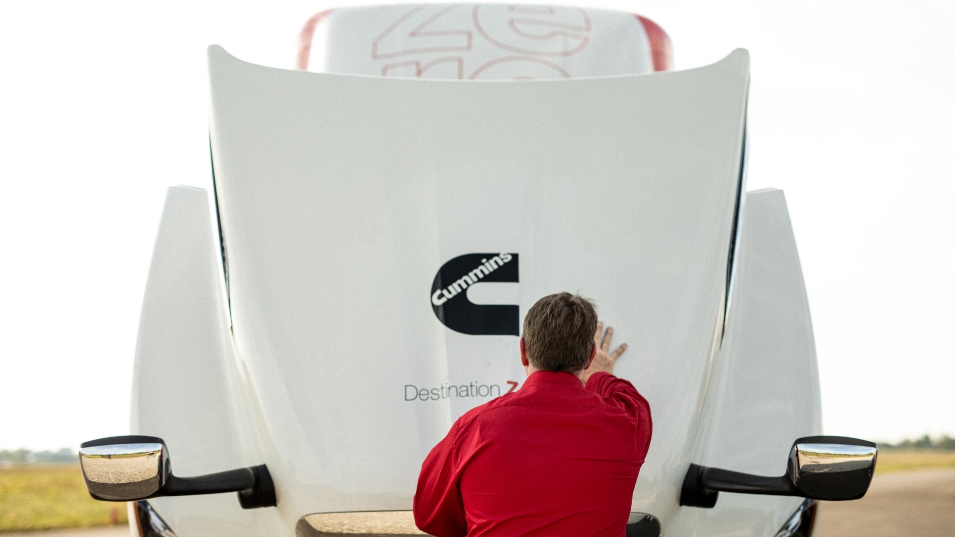 David King with a Cummins Destination Zero branded truck