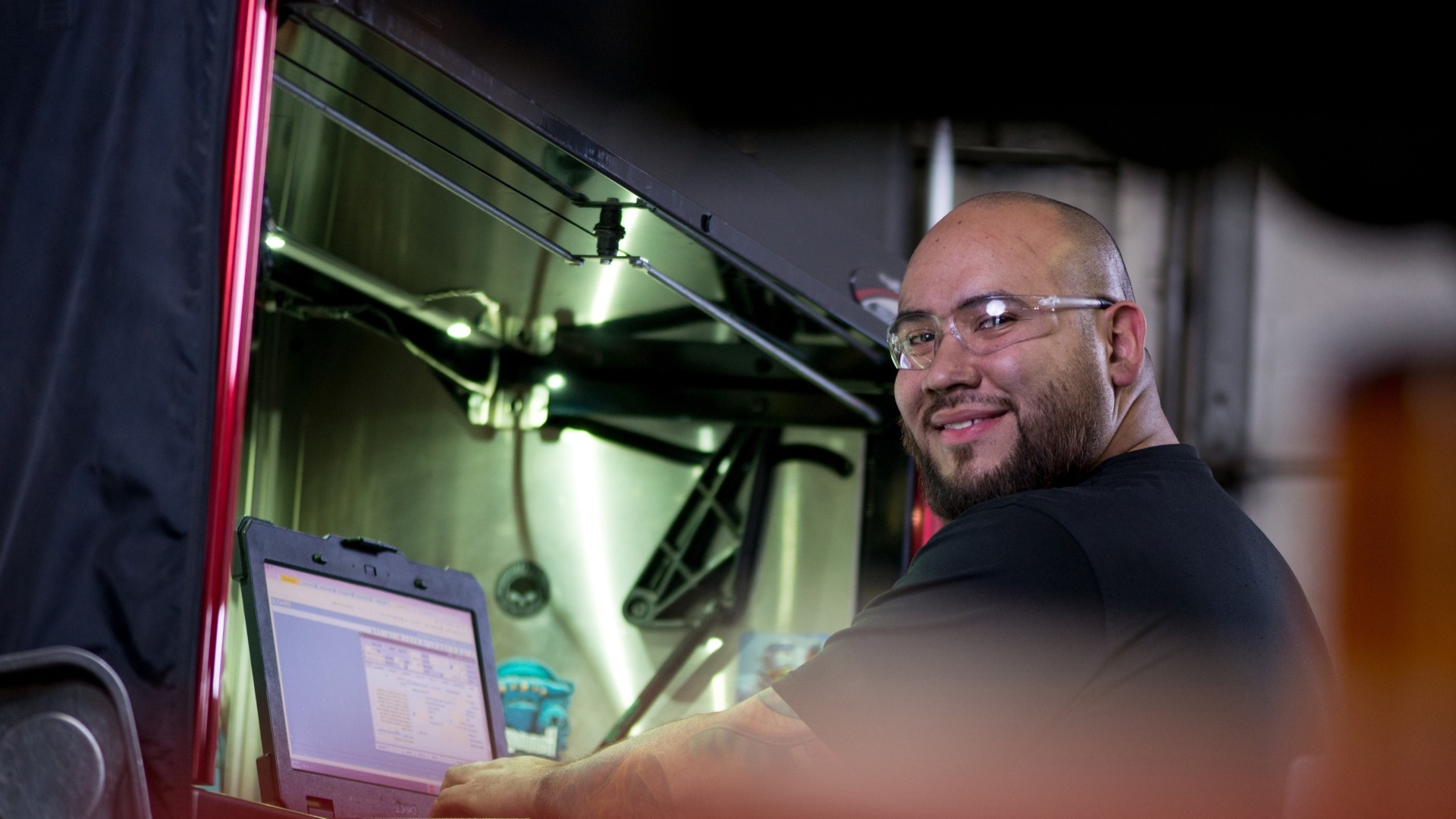 service technician performing diagnostics