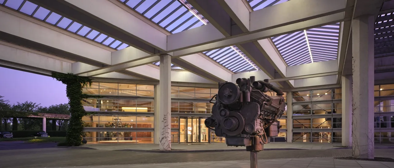 An engine on display