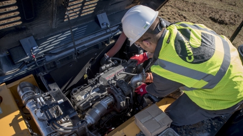 Cummins construction worker on the job