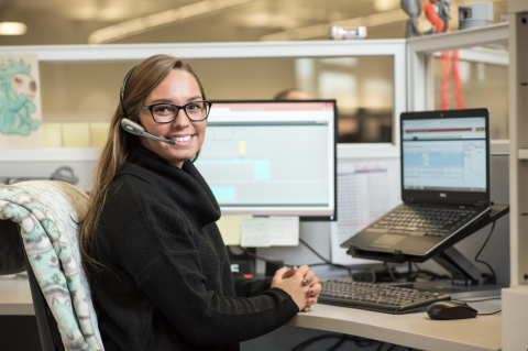girl at desk