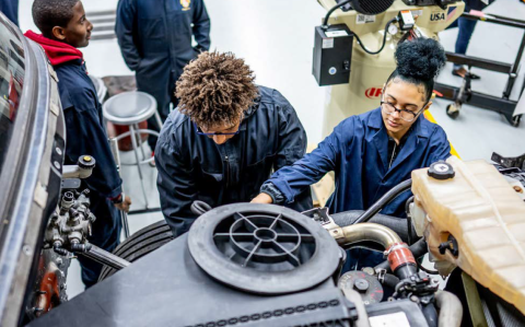 Students in the TEC program at East High School 