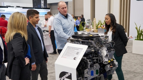 diverse group of employees at trade show