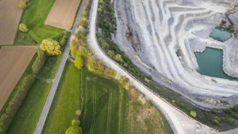 Quarry right next to a road