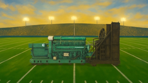 qsk95 generator on football field