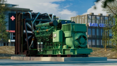 rendering of centum generator outside data center