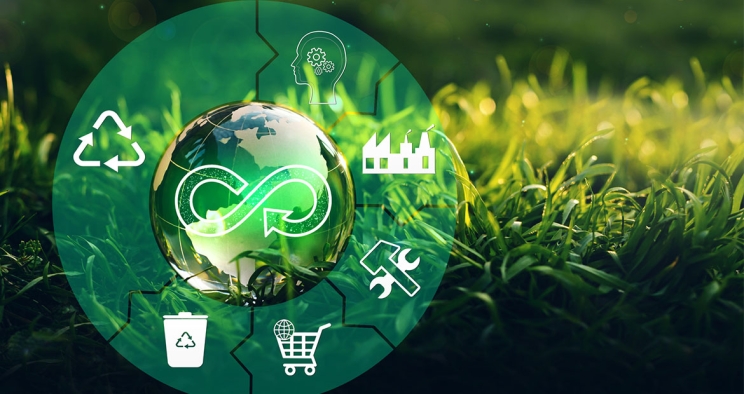 Graphic showing reduce, reuse, recycle