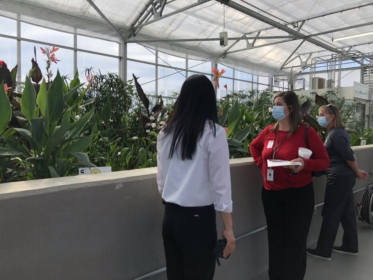 Cummins employees at the Rocky Mount Engine Plant tour the new system's greenhouse at a ribbon cutting earlier this year.