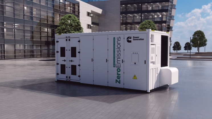 battery energy storage system in front of office building