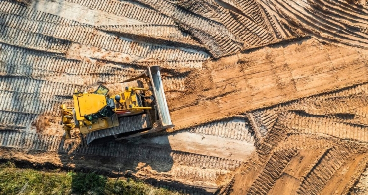 tractor on construction site
