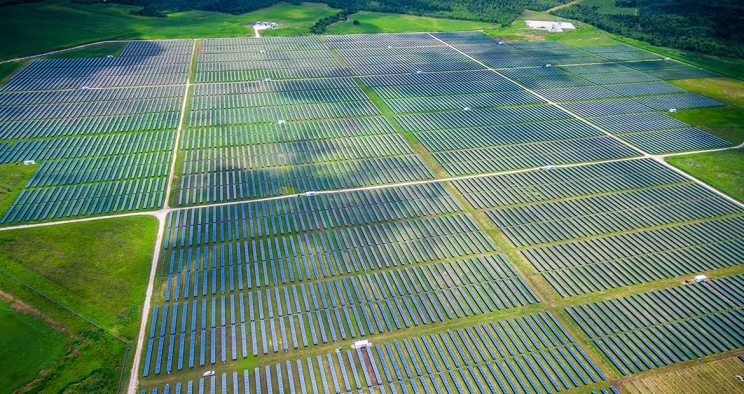 Solar farm from above