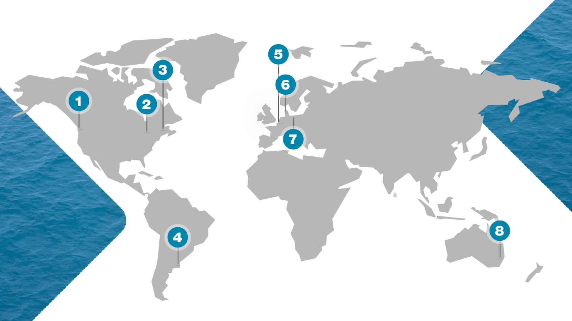 Map of Cummins hydrogen production milestones