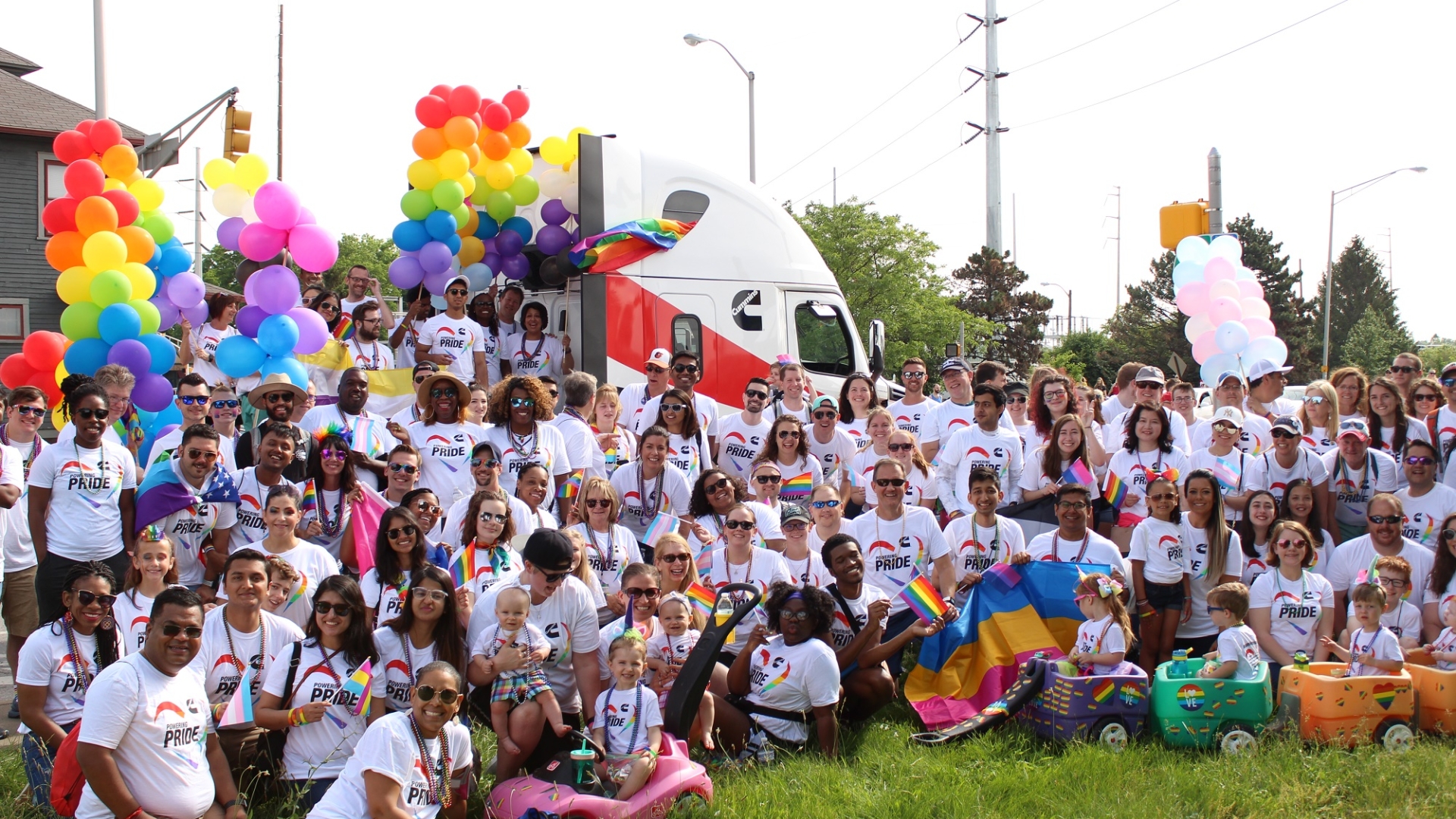 Cummins employees show their support for the LGBTQ community at the 2019 Pride parade in Indianapolis.