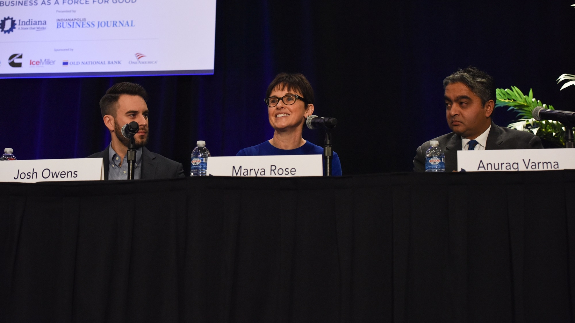 Chief Administrative Officer Marya Rose participates in a panel discussion on ways business can be a force for good (photos courtesy of the Indianapolis Business Journal).