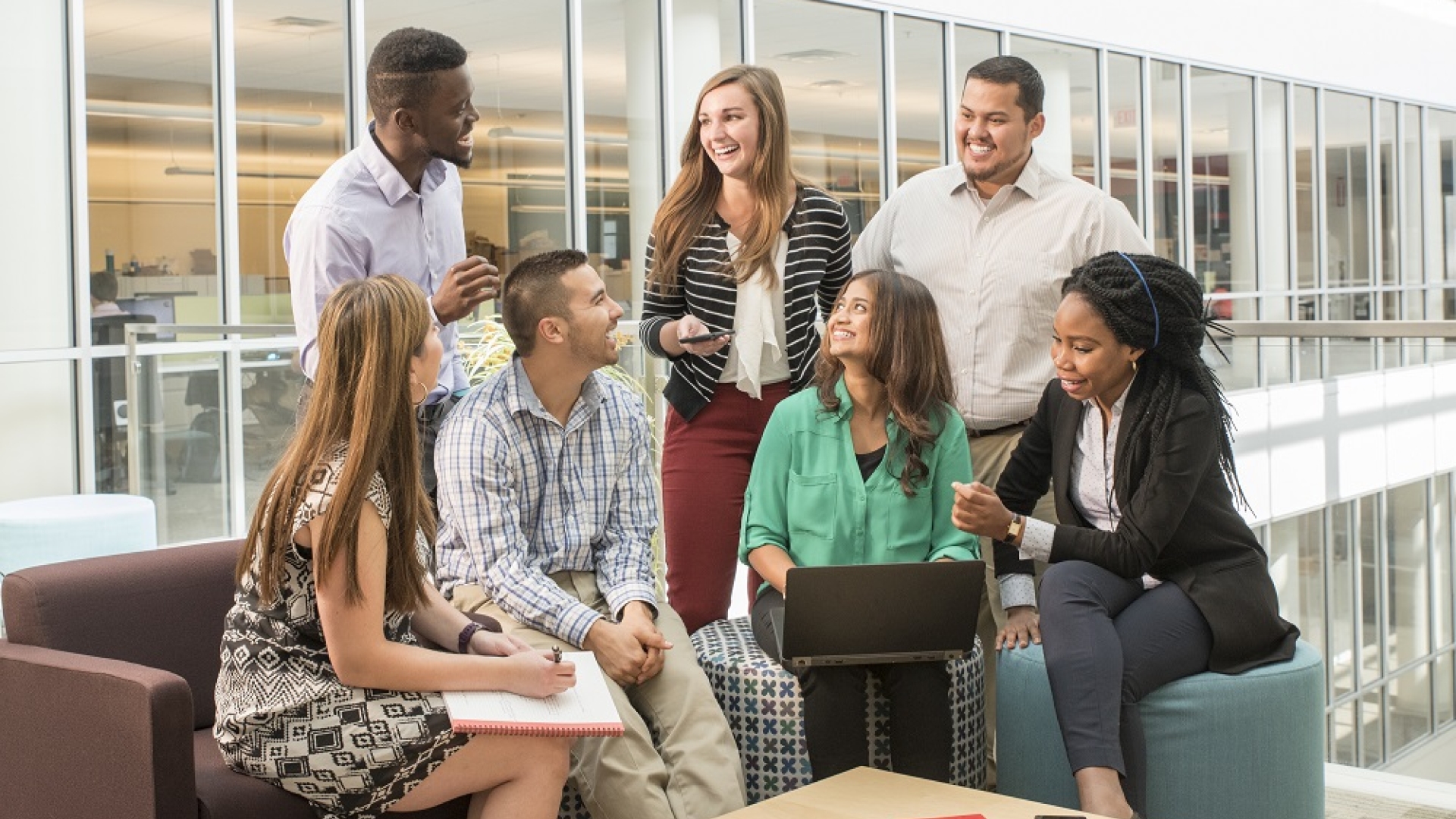Cummins employees gather at one of the company's buildings in Columbus, Indiana (U.S.A.).