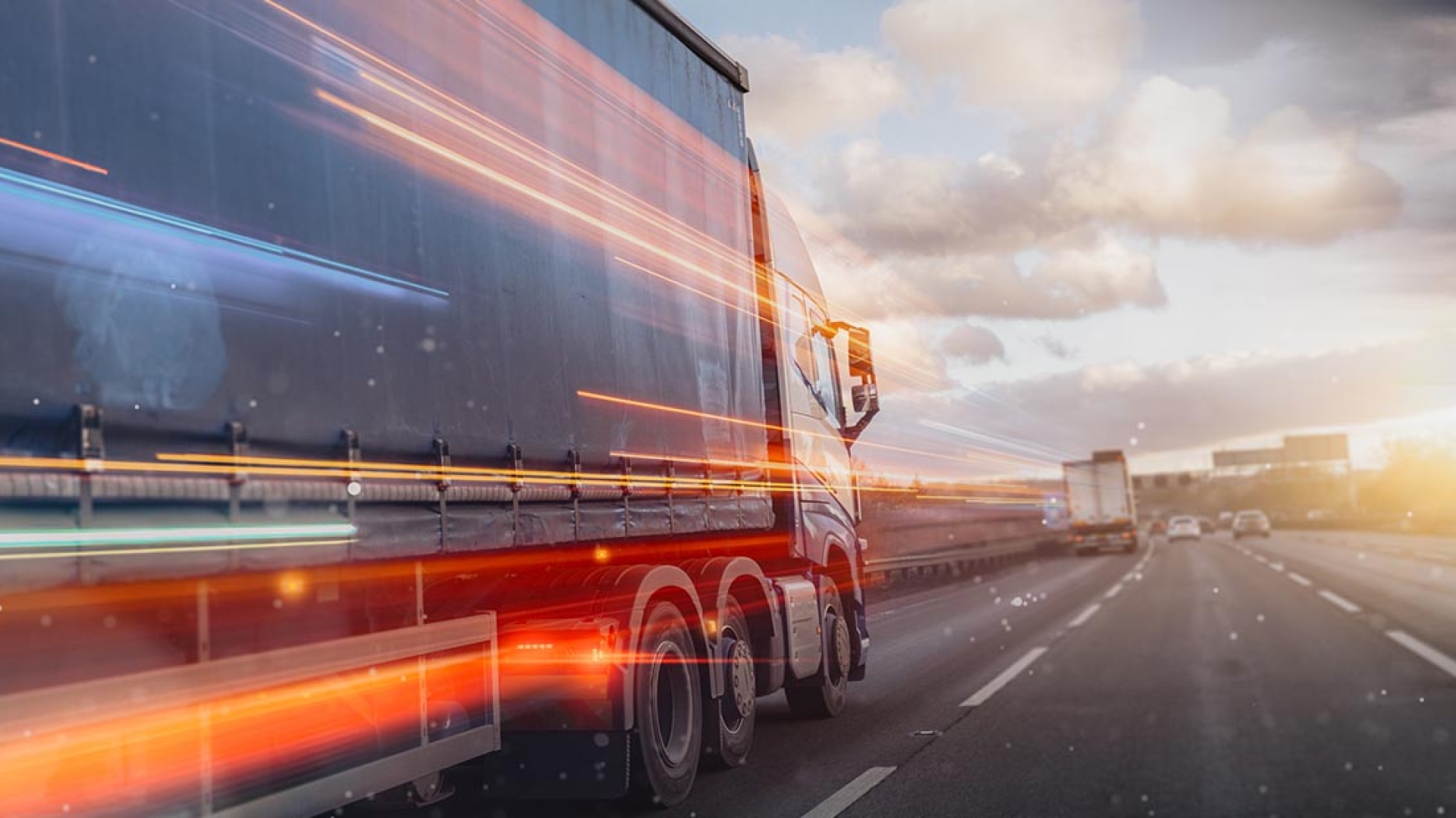 Semi driving on highway