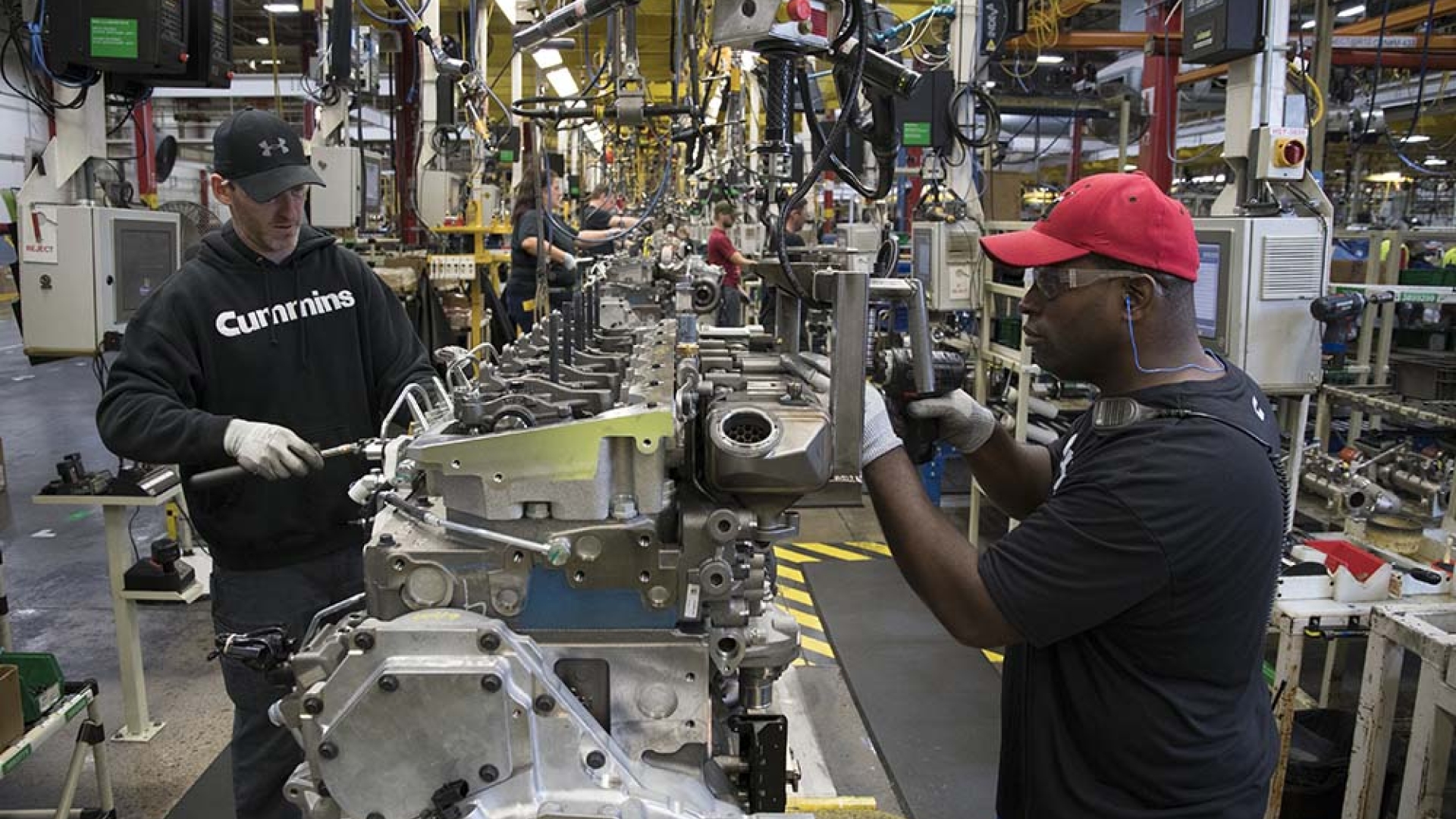 Caption: Cummins Chairman and CEO Tom Linebarger says NAFTA means thousands of jobs for American workers at locations such as the company’s engine plant in Jamestown, New York.