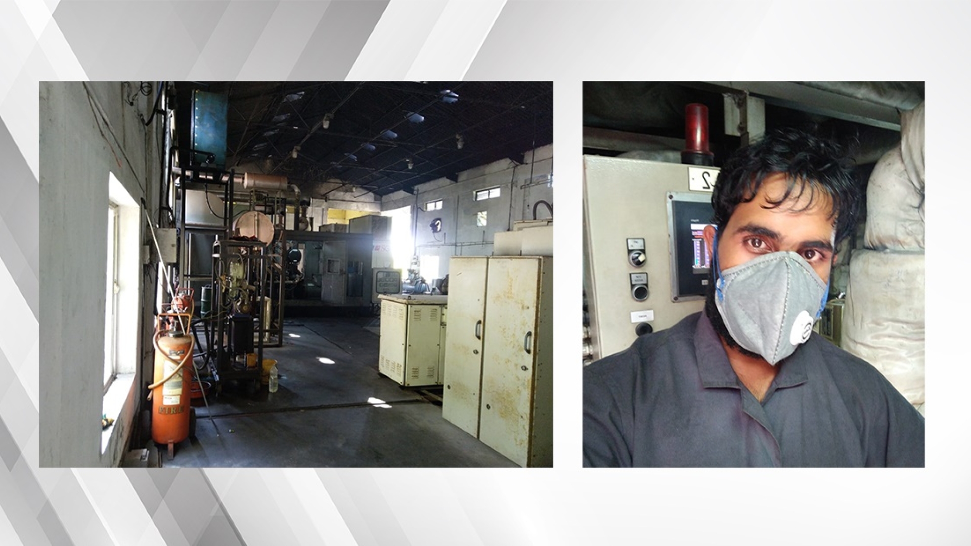 Rajeev Rai (right) spent much of  his island stay in a room (left) at the utility where he was working.