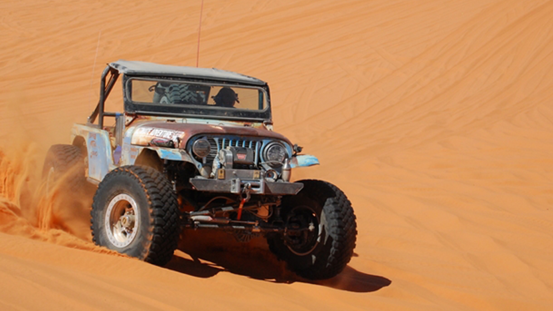Cummins powered Jeep UACJ-6D on sand dunes