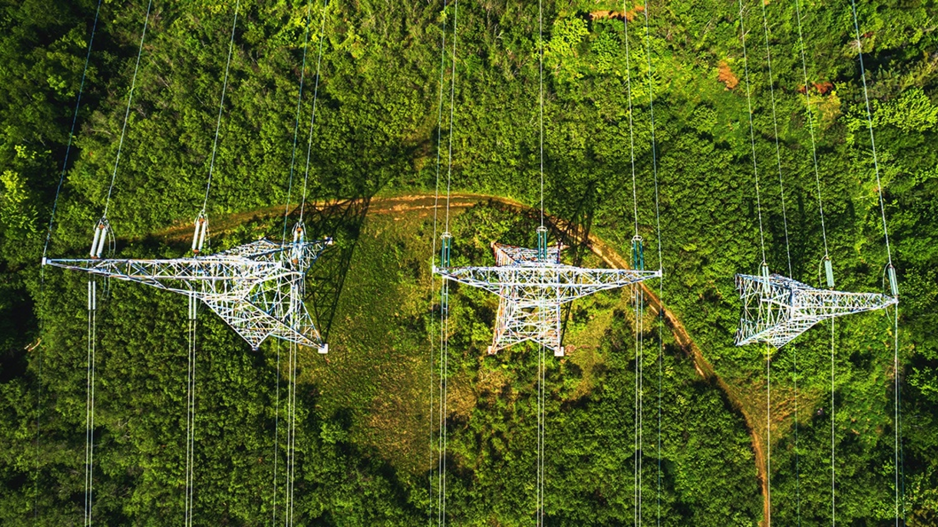 Power lines from above