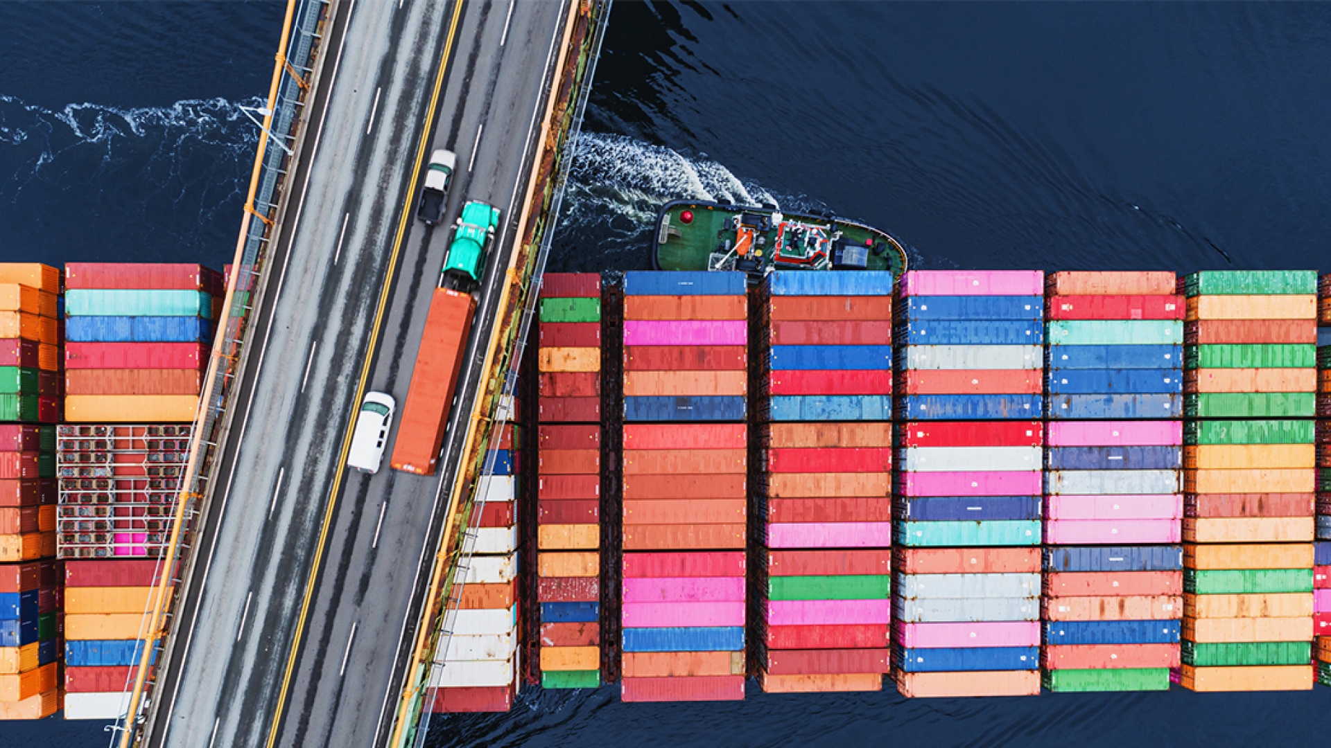 shipping containers from above