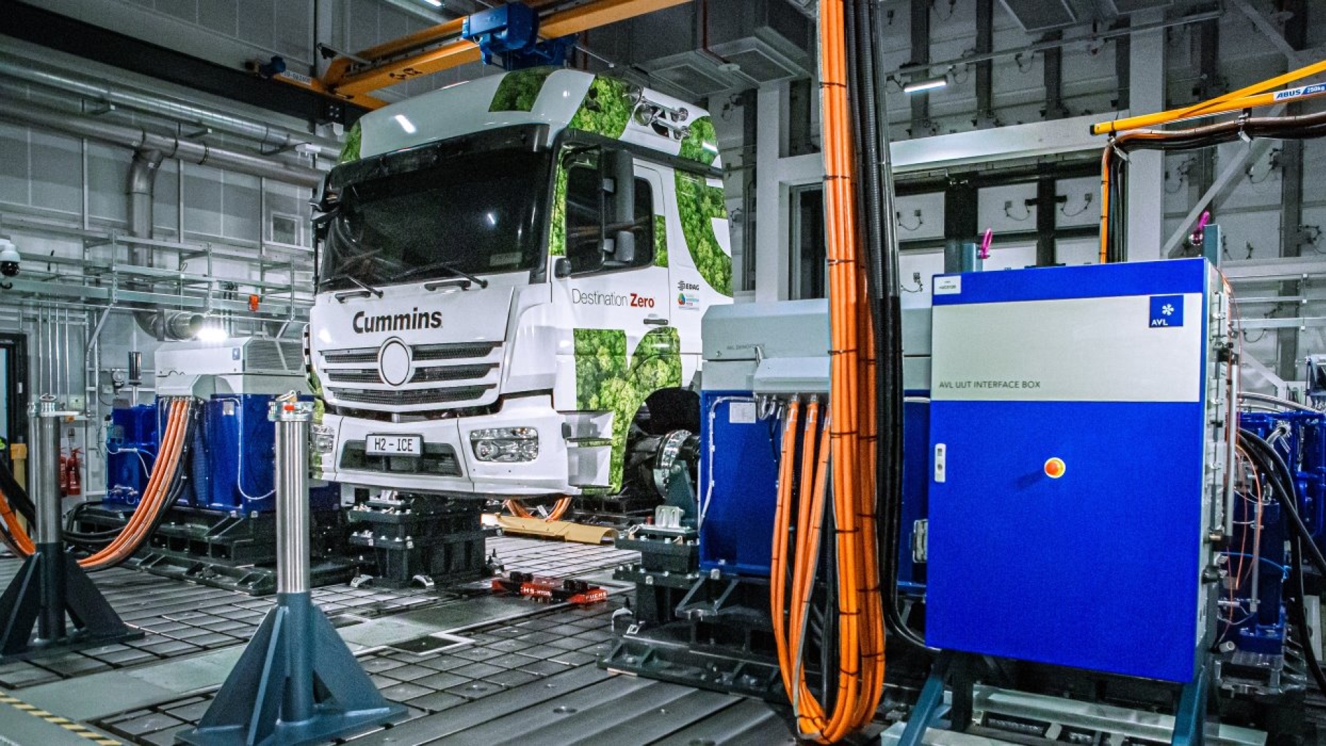 medium duty truck in testing facility