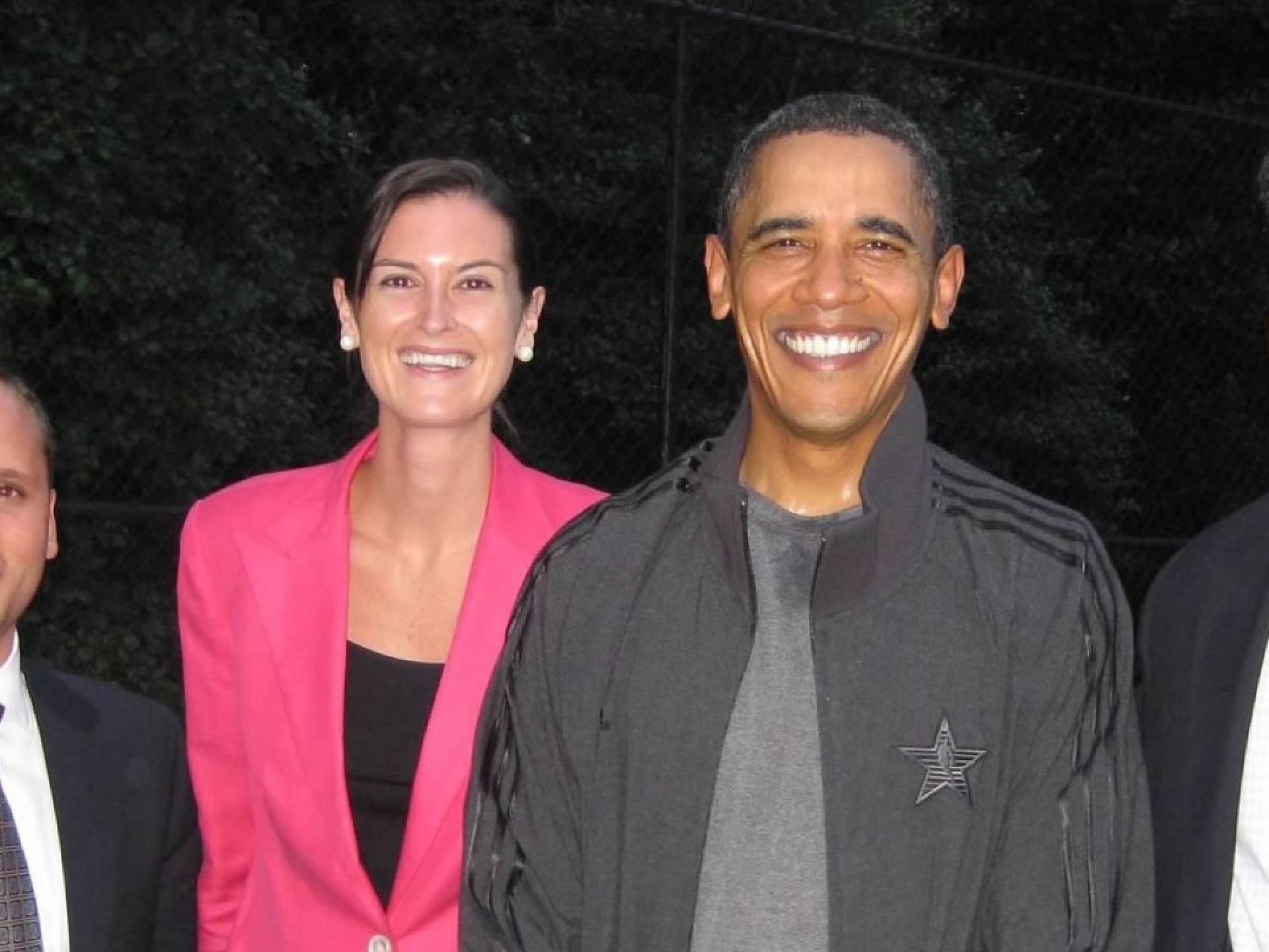 Katie Moreau standing next to Former President Barack Obama