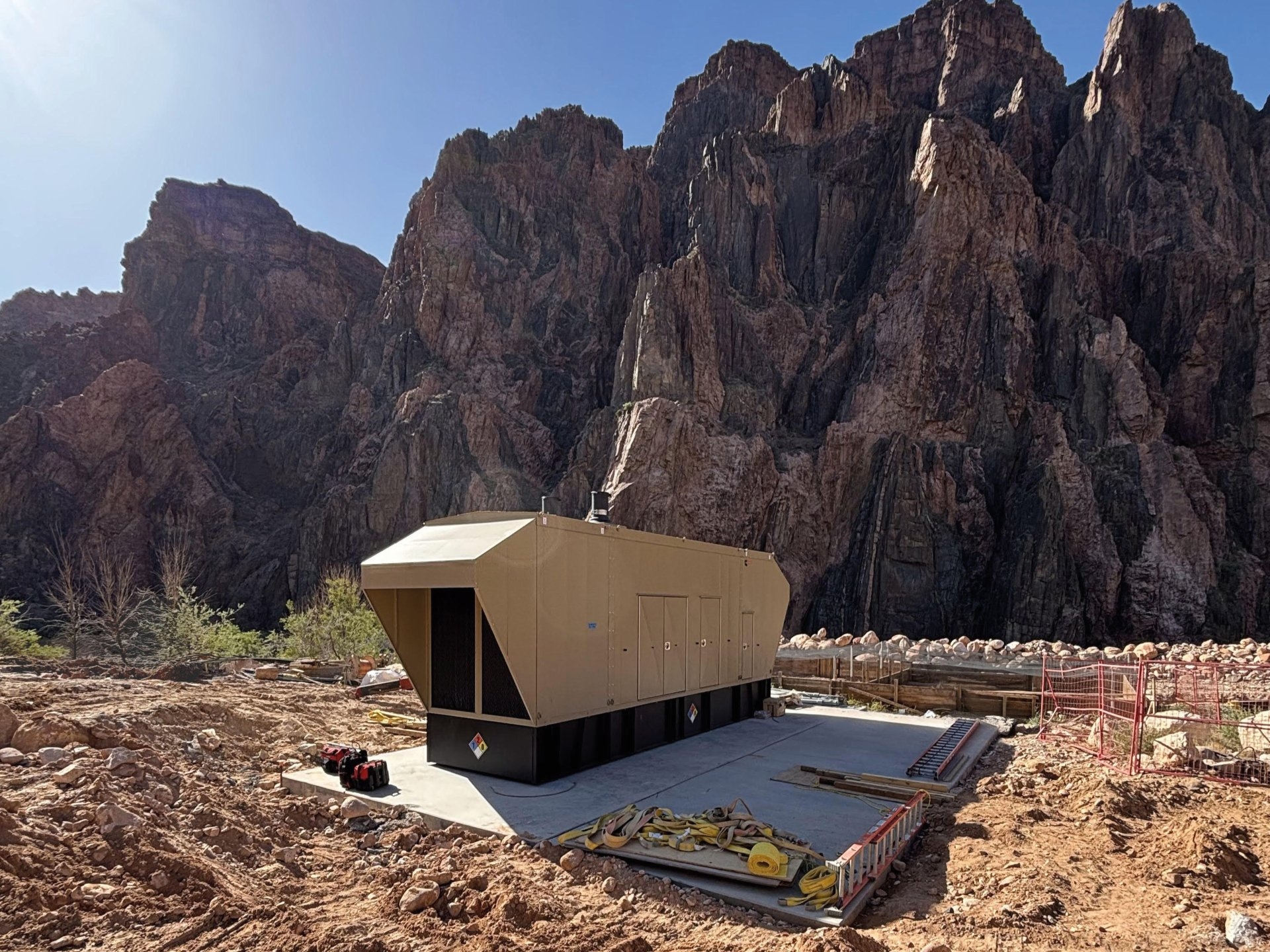enclosed generator in steep canyon