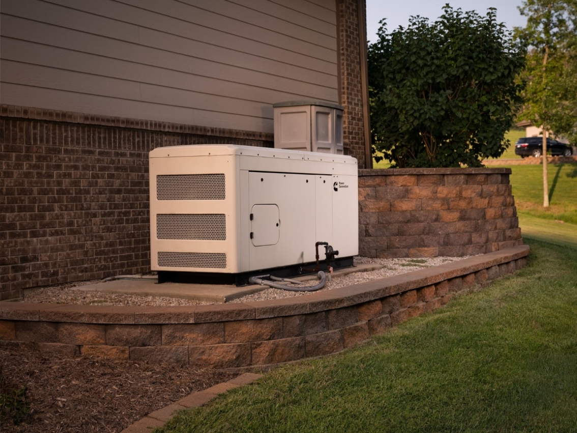 home generator installed outside of house