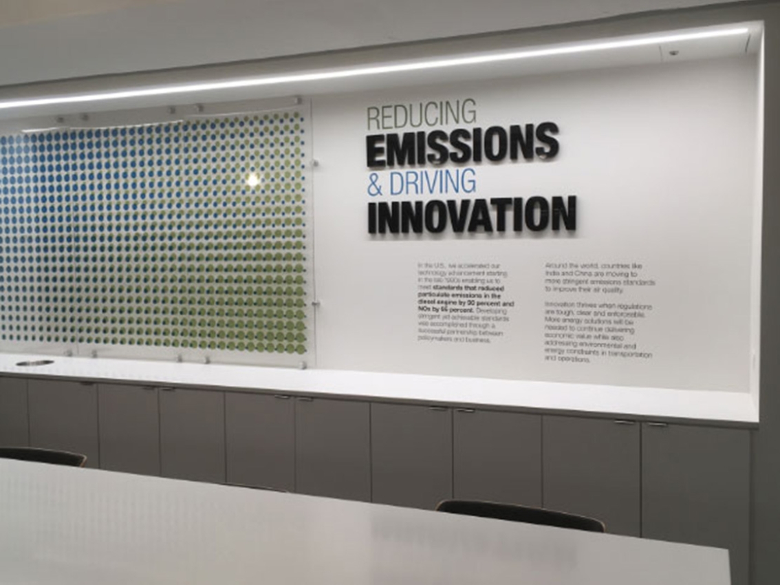 cummins hq emissions commitment signage